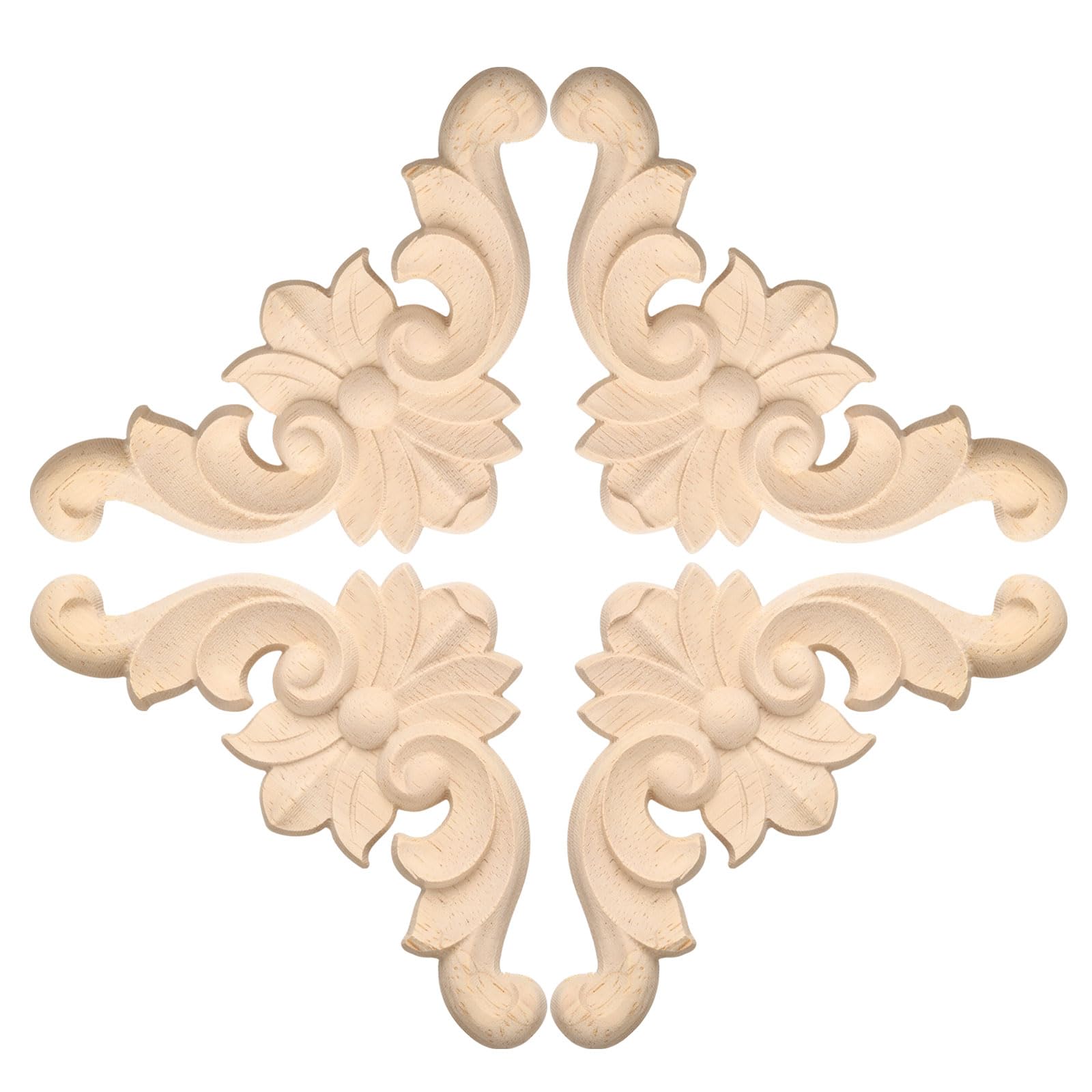 Applique en bois sculpte pour masquer les defauts de meuble 12cm