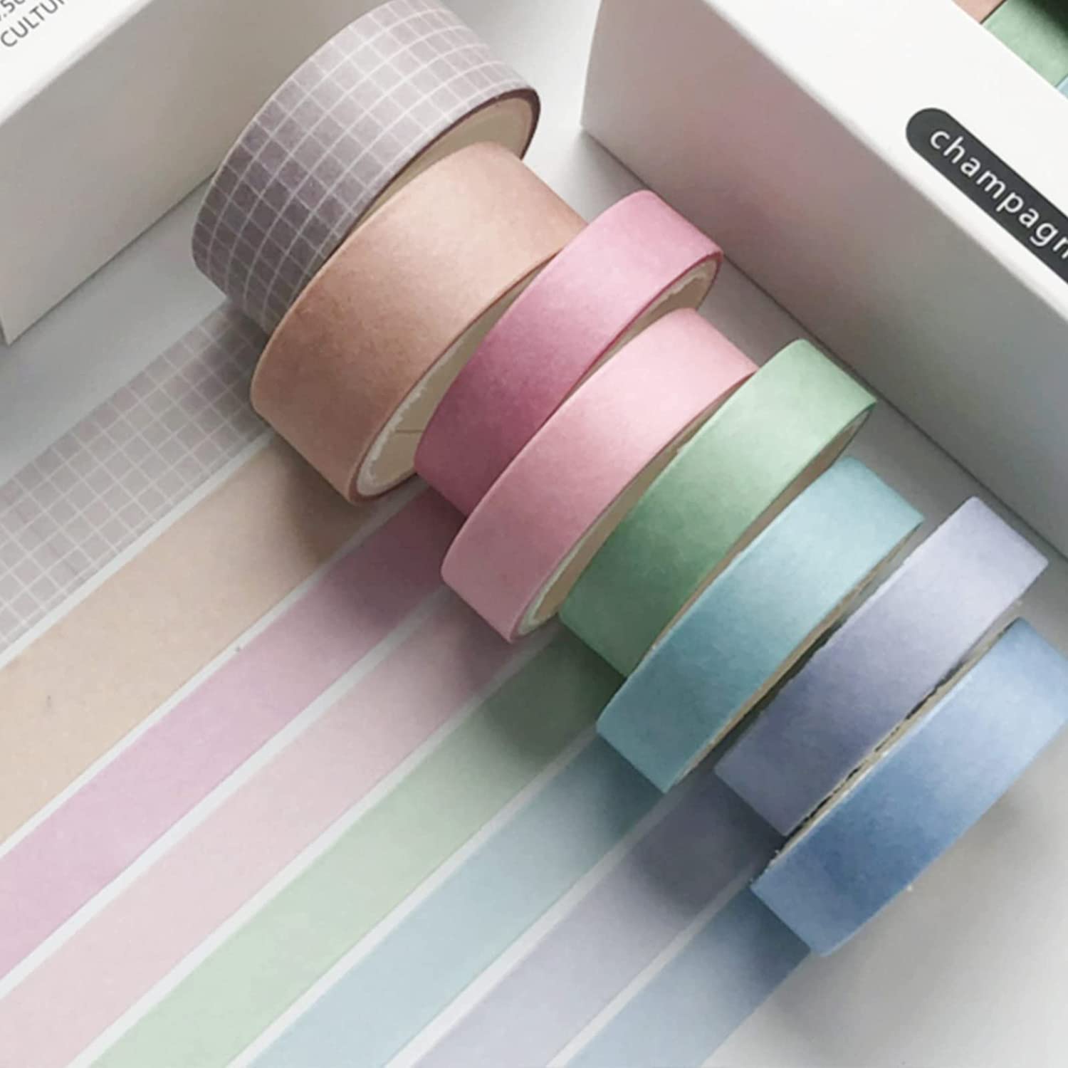 Set 12 Rotoli Washi Tape KAVI'S - Nastro Decorativo Per Diari, Scrapbooking E Fai Da Te - Foto 4
