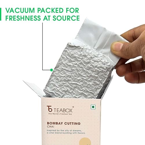 Miniatura 3 de Teabox Bombay Cutting Masala Chai 8.82oz  Inspirado en la bulliciosa ciudad  Té mezclado con cardamomo natural, jengibre e hinojo