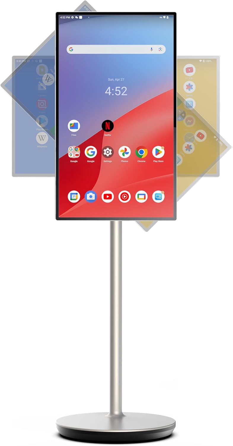 32 Inch Incell Smart Touch Screen Monitor UHD 4K Mobile TV-3840x2160, Full Swivel, Stereo Speakers, Screen Mirrior, Native System, Apps, and Remote Control