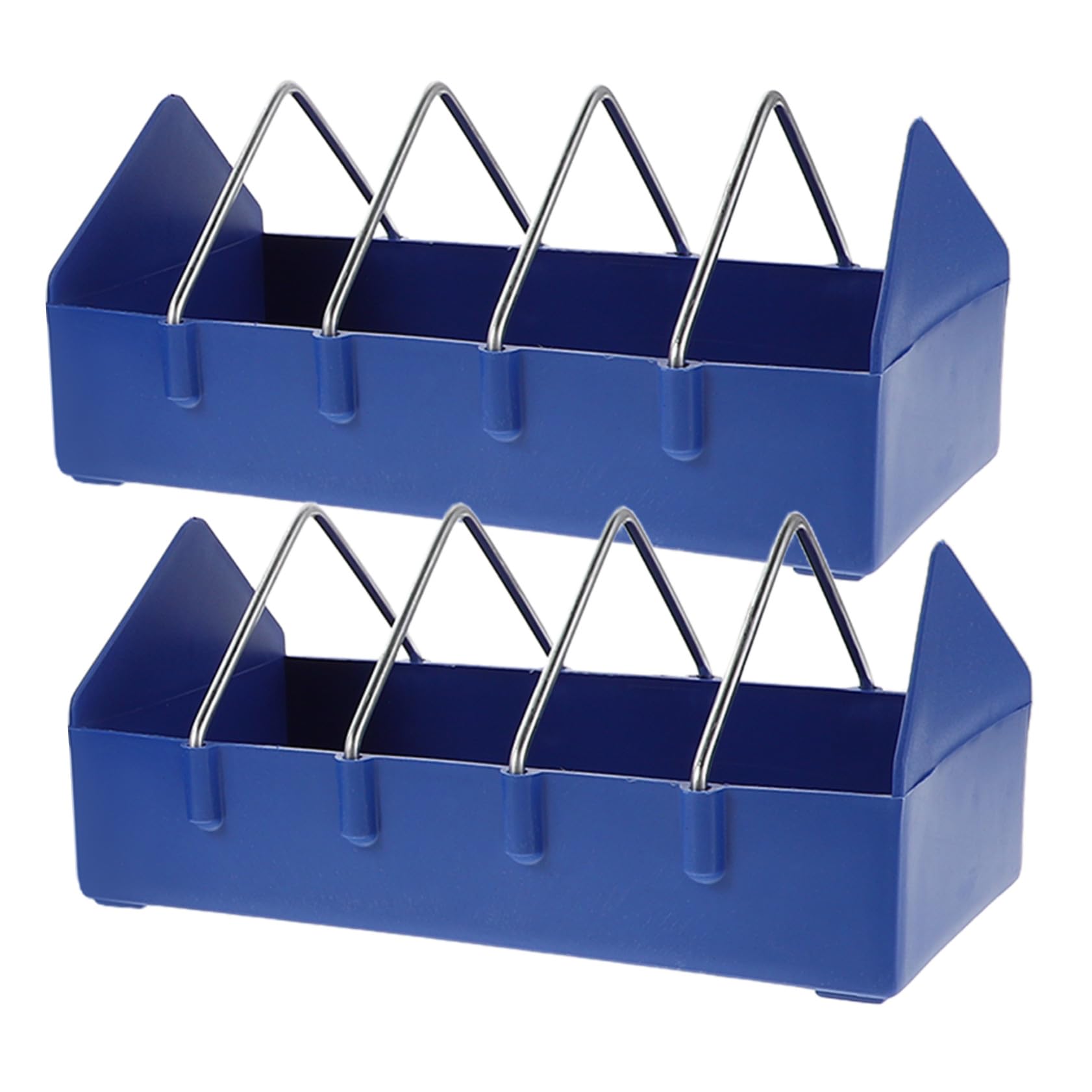 Beaupretty 4piezas Comedero Engrosado con Ranuras de Separación de Alambre de Bandeja Dispensadora de Comida para Pollos Patos Aves de Corral Granjas Comedero de Plástico Resistente