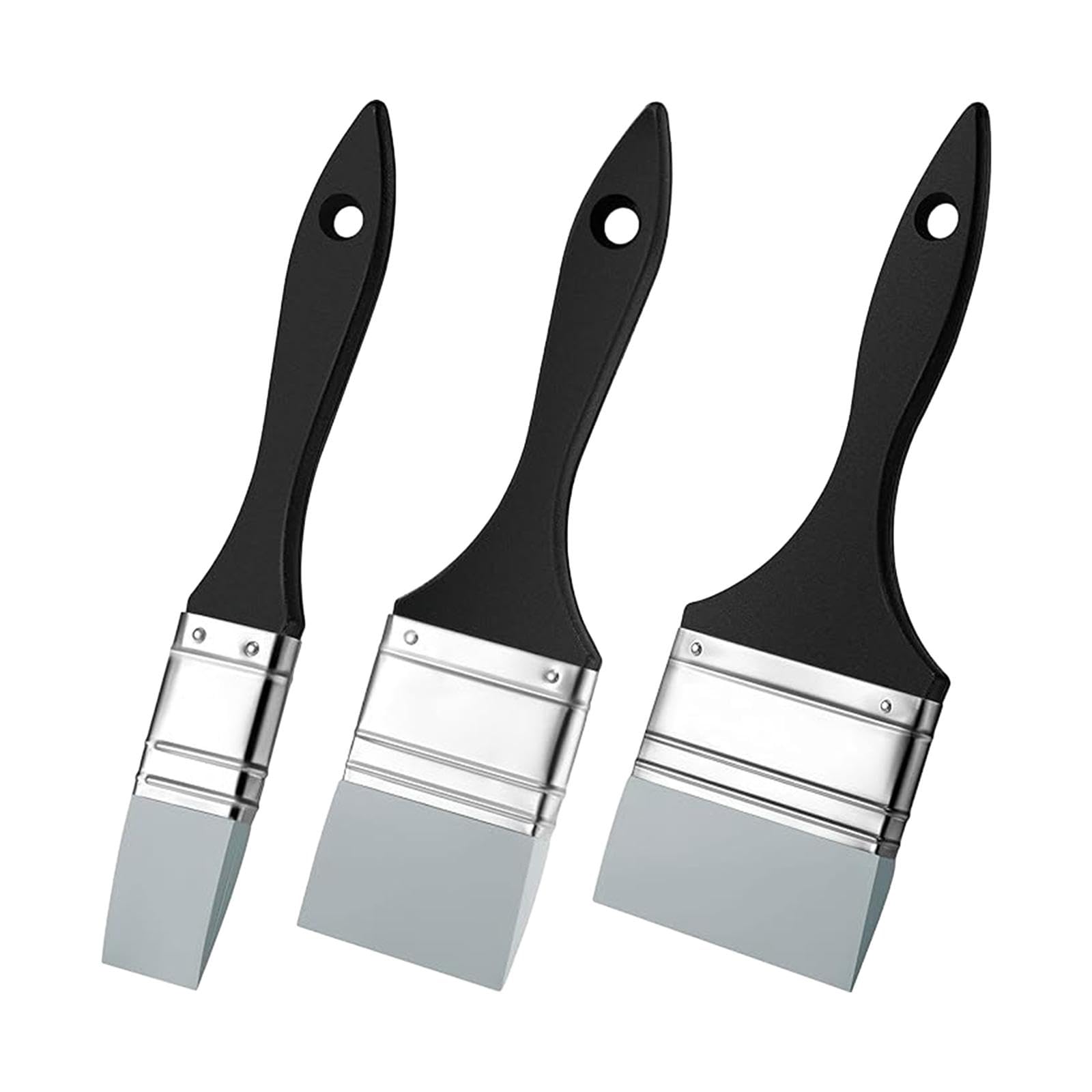 3 Pezzi Pennello Silicone Artistico Pennelli Acrilico Strumento Pittura Pennelli Disegno Pennelli Flessibili Manico Comodo Facile da Trasportare, 3 Pezzi 1 Pollice 2 Pollici 3 Pollici