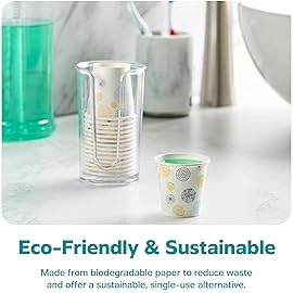 GUSTO [3 oz. - 100 Count Small Paper Cups, Disposable Mini Bathroom Mouthwash Cups - Eco-Friendly and Versatile - Floral