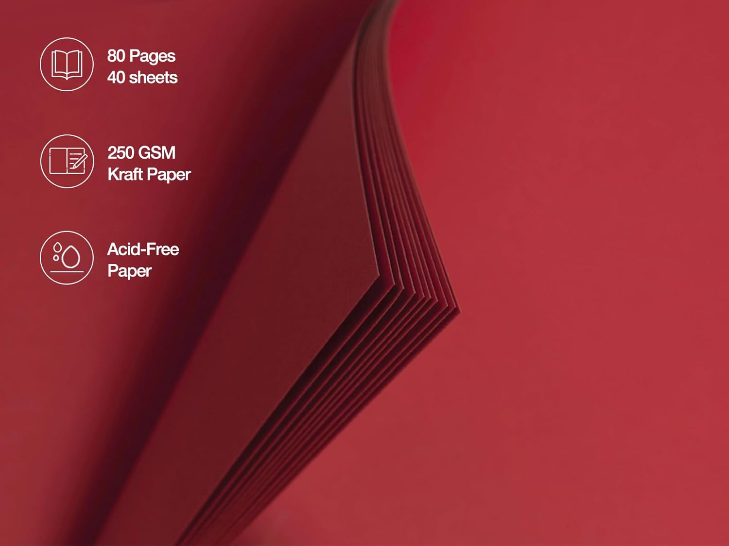 potricher 12 x 12 Inch Large DIY Scrapbook Photo Album 80 Pages Thick Kraft Blank Red Paper Memory Book for Wedding and Anniversary Family (Red, 12 Inch)