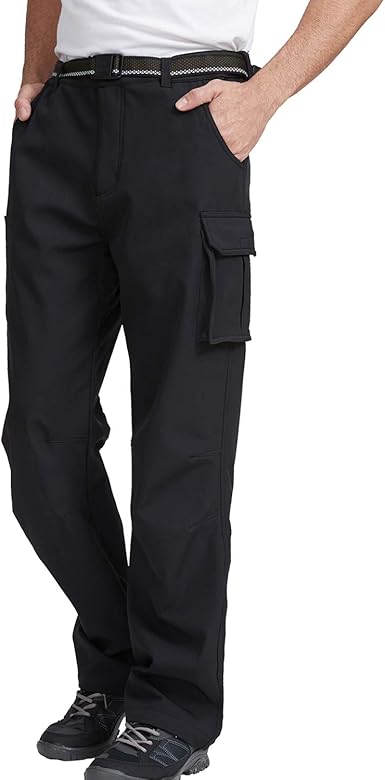 Amazon.com: JOMLUN Men's Soft Shell Pants Waterproof Windproof Warm ...