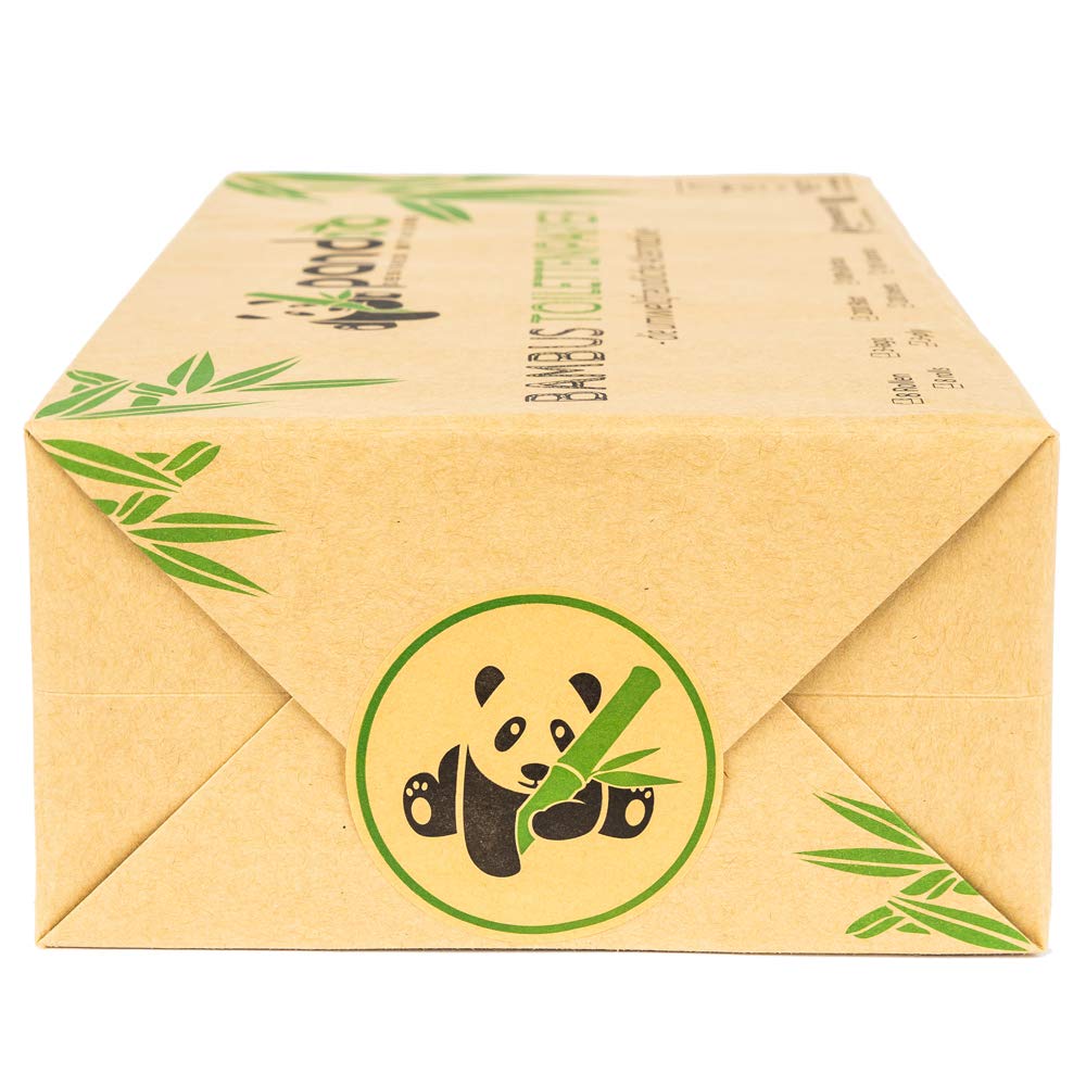 pandoo Papel higiénico 100% de bambú, sin madera, en embalaje sin plástico, papel higiénico de bambú, 3 capas y suave, 12 x 8 rollos de 200 hojas (96 rollos)