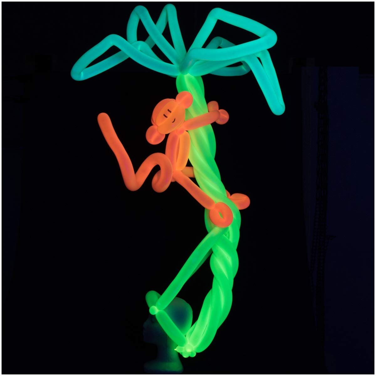 Glow King75pc UV Blacklight Reactive Fluorescent Neon Balloons for Tying Balloon Animals / Decorating (PUMP NOT INCLUDED)