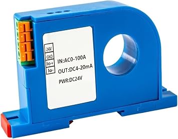 AC/DC Current Transducer 4 20ma 0 10V RS485 AC Current Transmitter 1A 150A 22mm Hole DC Current Sensor Transducer TransmitterOutput 4-20mA,AC 0-100A DC24V