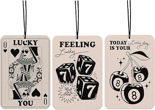 Miniatura 24 de Ambientador de Coche Retro con Lazos de Leopardo 4 Piezas, Accesorios de Coche con Estampado de Guepardo Bola 8 de la Suerte para Interior, Lazos de