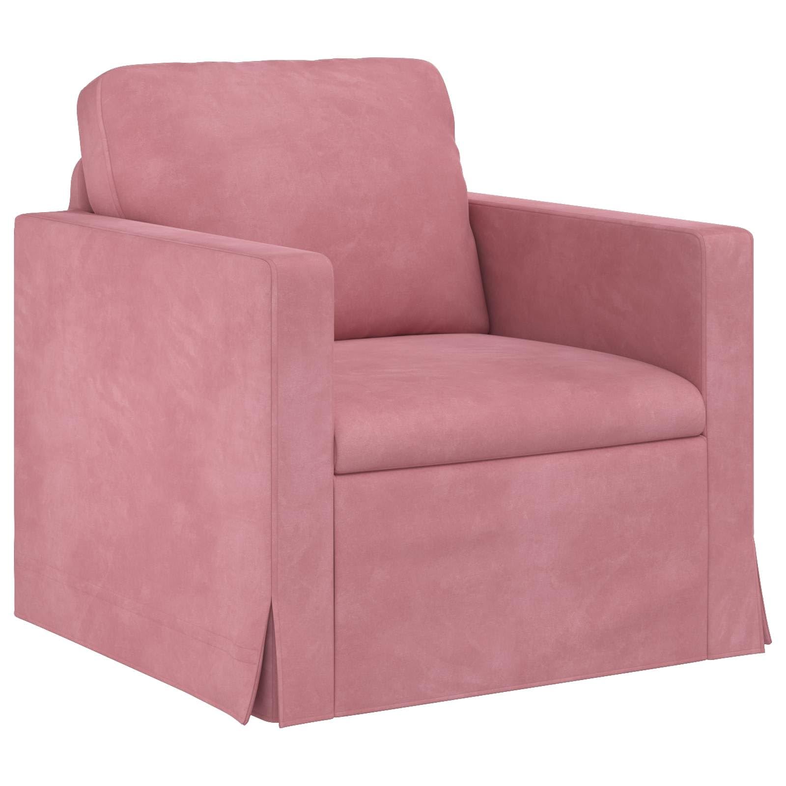 Juego de sofá modular rosa 2 piezas 228 x 78 x 80 cm tela de terciopelo con marco delgado para sala de estar