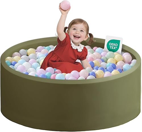 Miniatura 10 de Piscina de pelotas para niños pequeños de 35.43''x11.81'' Piscina de pelotas para bebés de espuma viscoelástica suave Piscina de pelotas redonda