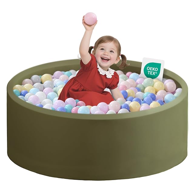 Zedachica Piscina de Bolas Redonda de Espuma, 90 x 30 cm, para bebés a Partir de 1 año