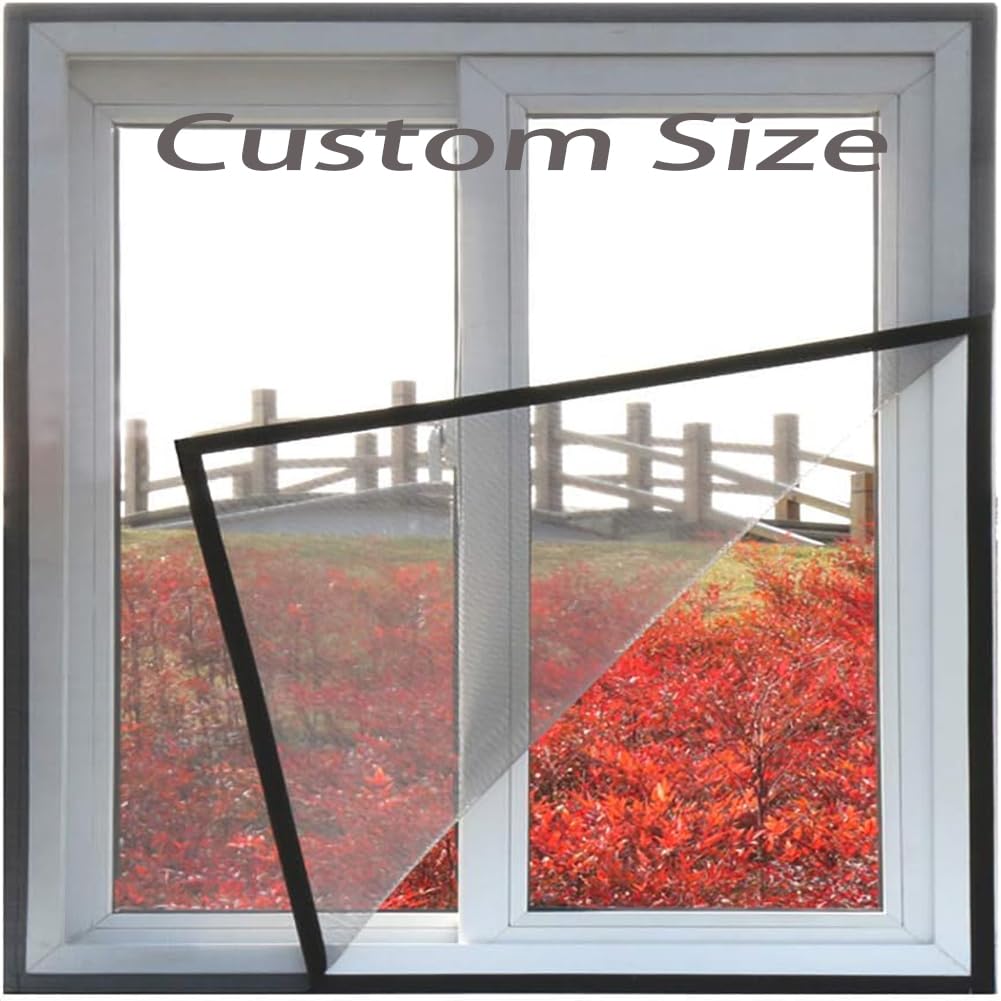 Yuly - Red de Malla antiarañazos para Ventana de Gato, autoadhesiva, Red de protección de Seguridad para Gatos, Semitransparente, antimosquitos