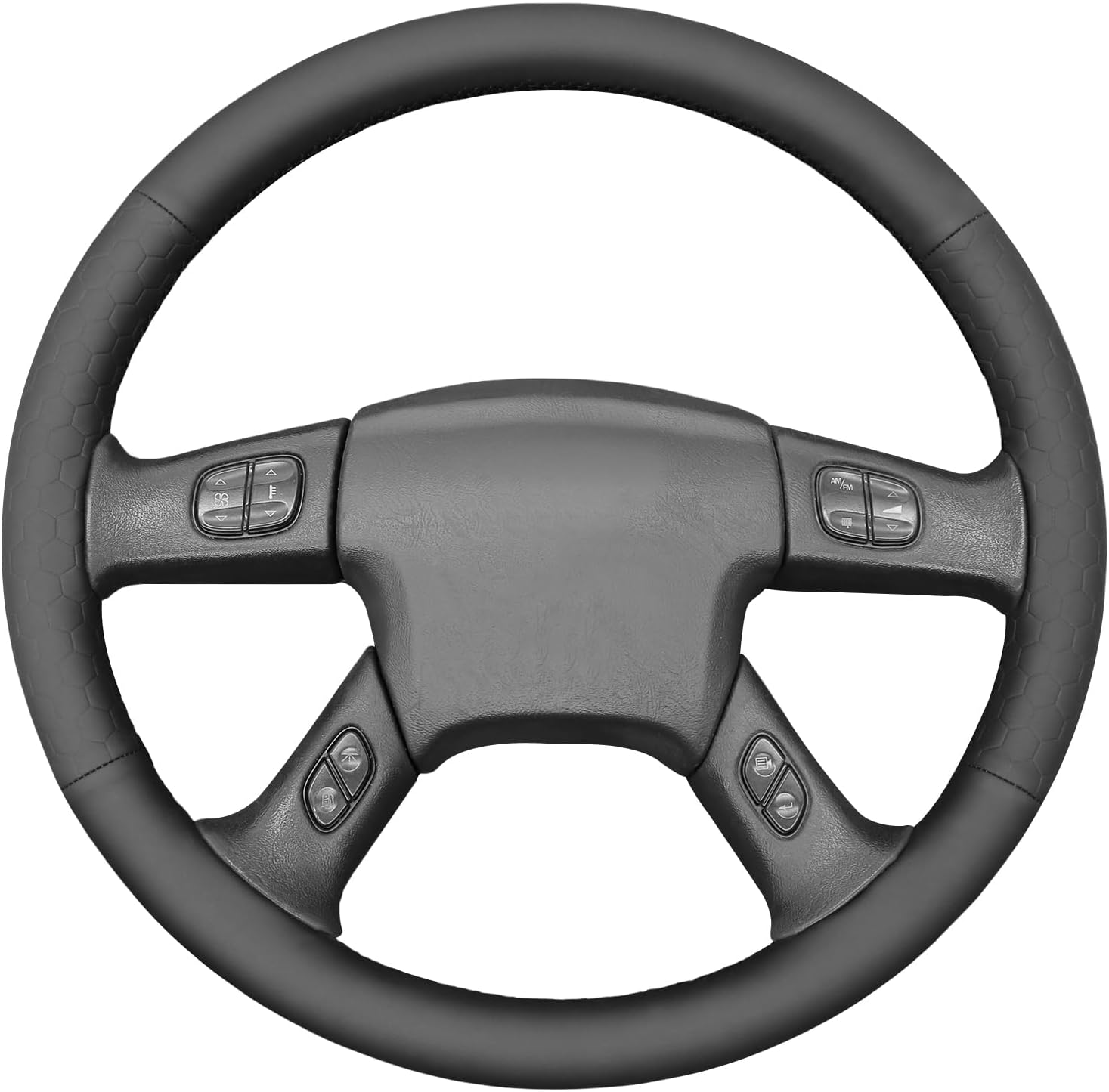 MEWANT Steering Wheel Cover for Chevy Silverado 1500/2500 / 3500 2003-2006 / Silverado 1500 2500HD 3500 Classic/Trailblazer Hand-Stitched Microfiber Leather Steering Wheel Wrap