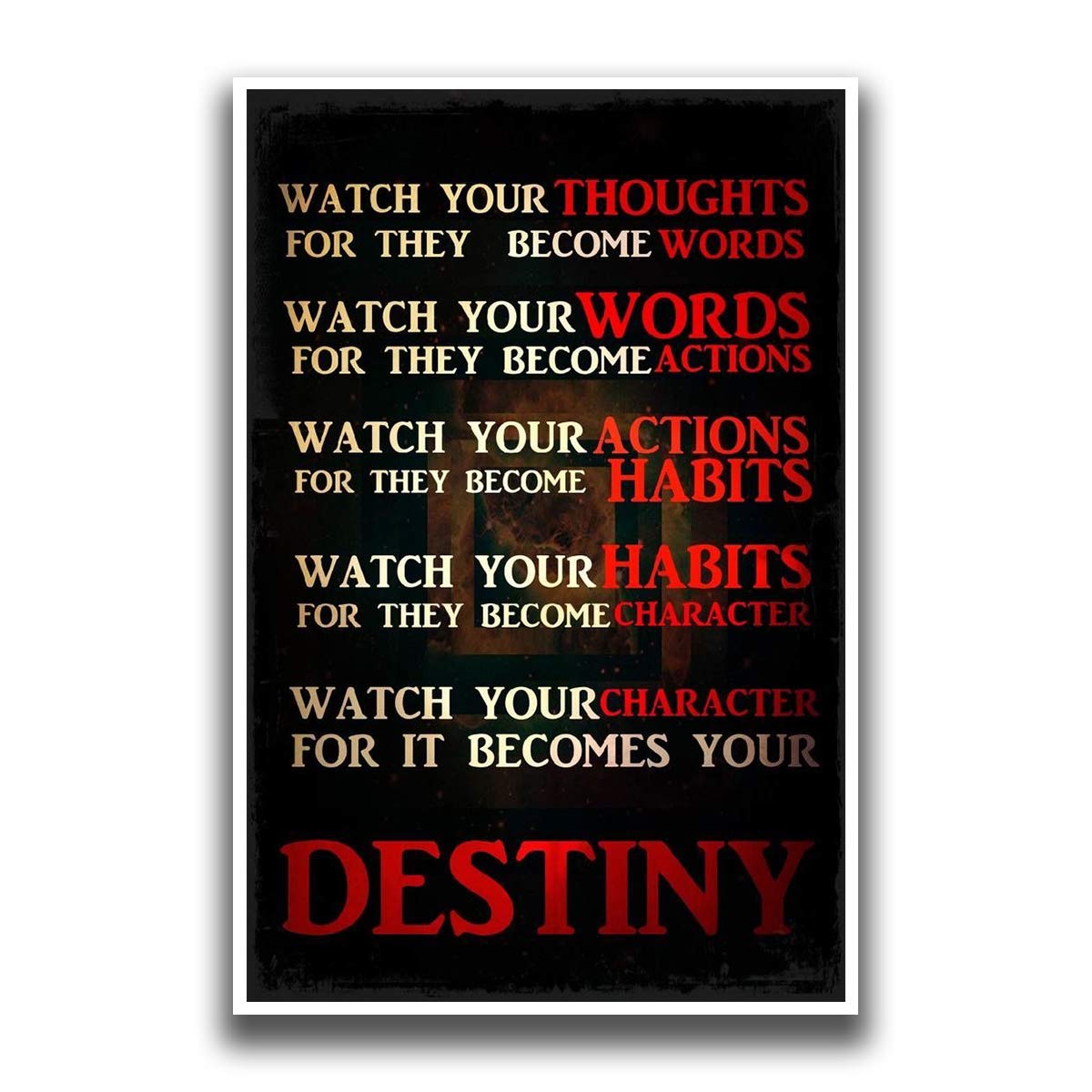 Watch Your Thoughts Motivational Poster | 18-Inches by 12-Inches | JSC115