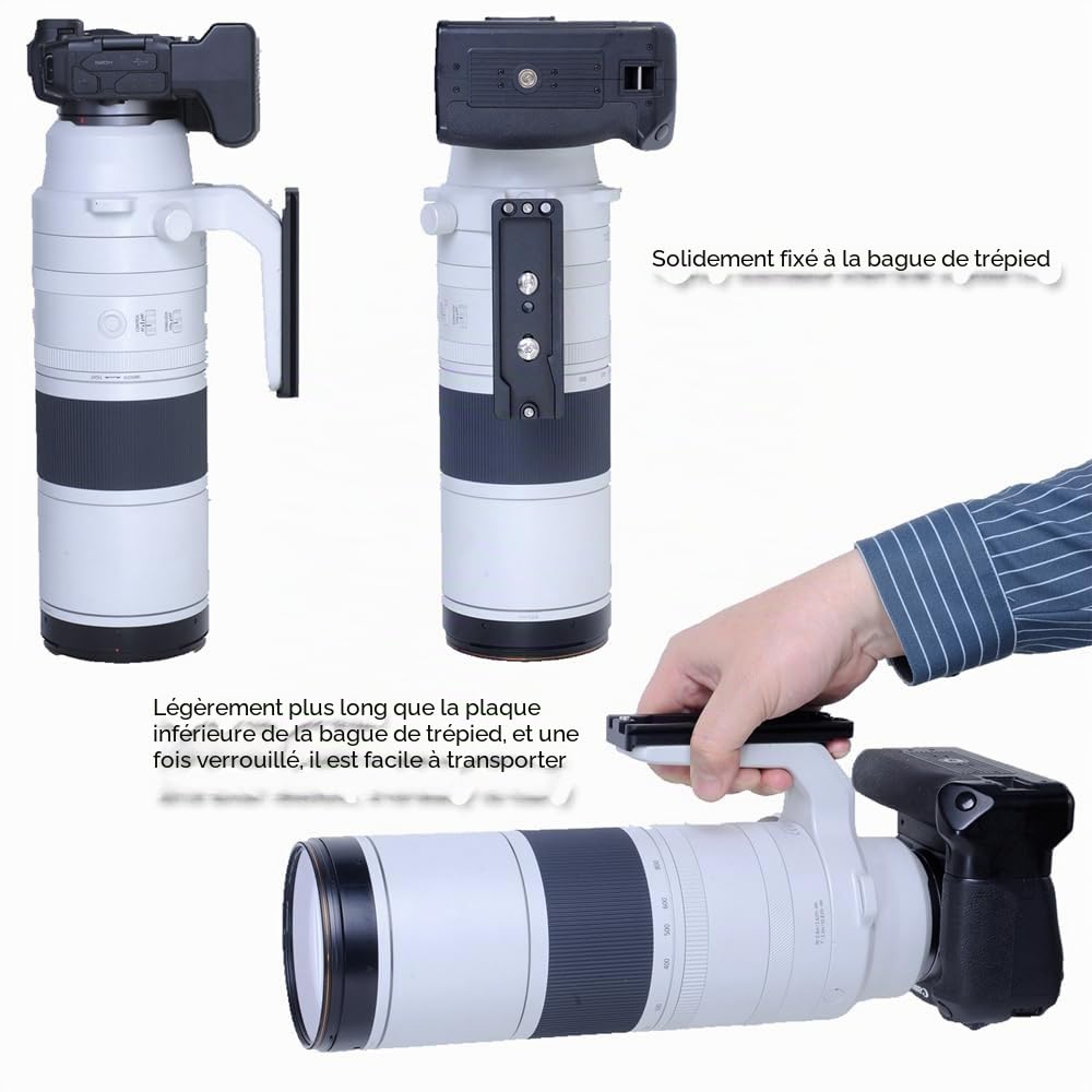 iShoot CNC Arca-Swiss Fit Plaque métal rotule rapide compatible Canon RF 200-800mm F6.3-9 IS USM Trépied