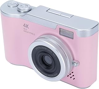 1080P Digital Camera, 8X Zoom Video Camcorder with 2.4 Inch HD Flip Screen, 48MP Portable Versatile Travel Video Camera with Fill Light for Photography (Roseate)