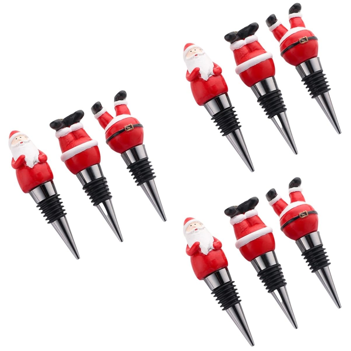 VICASKY Juego de 3 Tapones de Vino navideños de Metal, tapón para Botellas de Vino Tinto y de Oliva, Elegantes corchos para Ocasiones Festivas y