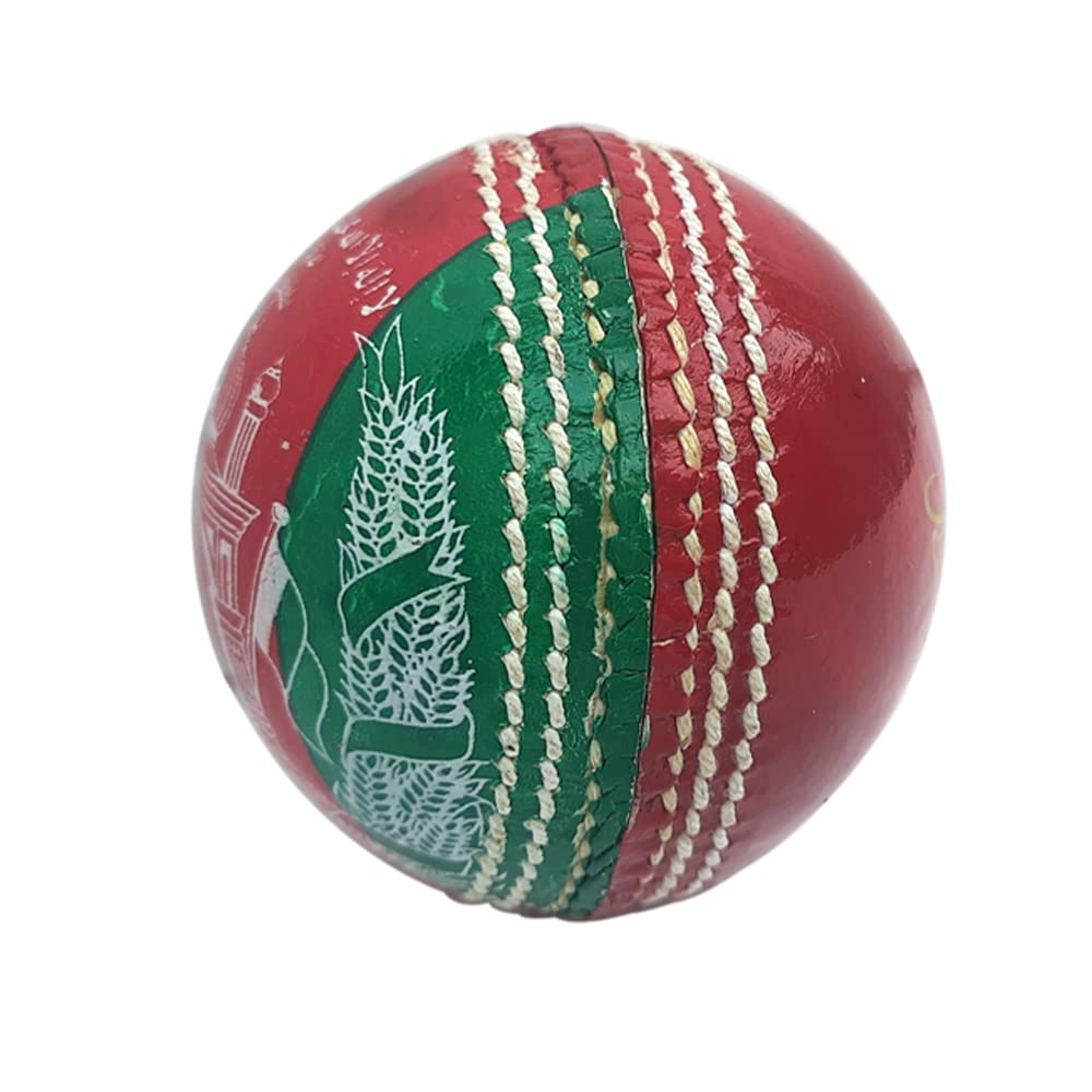 Kosma Lot de 2 balles de cricket en cuir cousues à la main,Taille standard – 156 g,Ballon de cricket en cuir de qualité supérieure,Édition fan – Drapeau de l'Afghanistan,Cadeau et souvenir parfaits