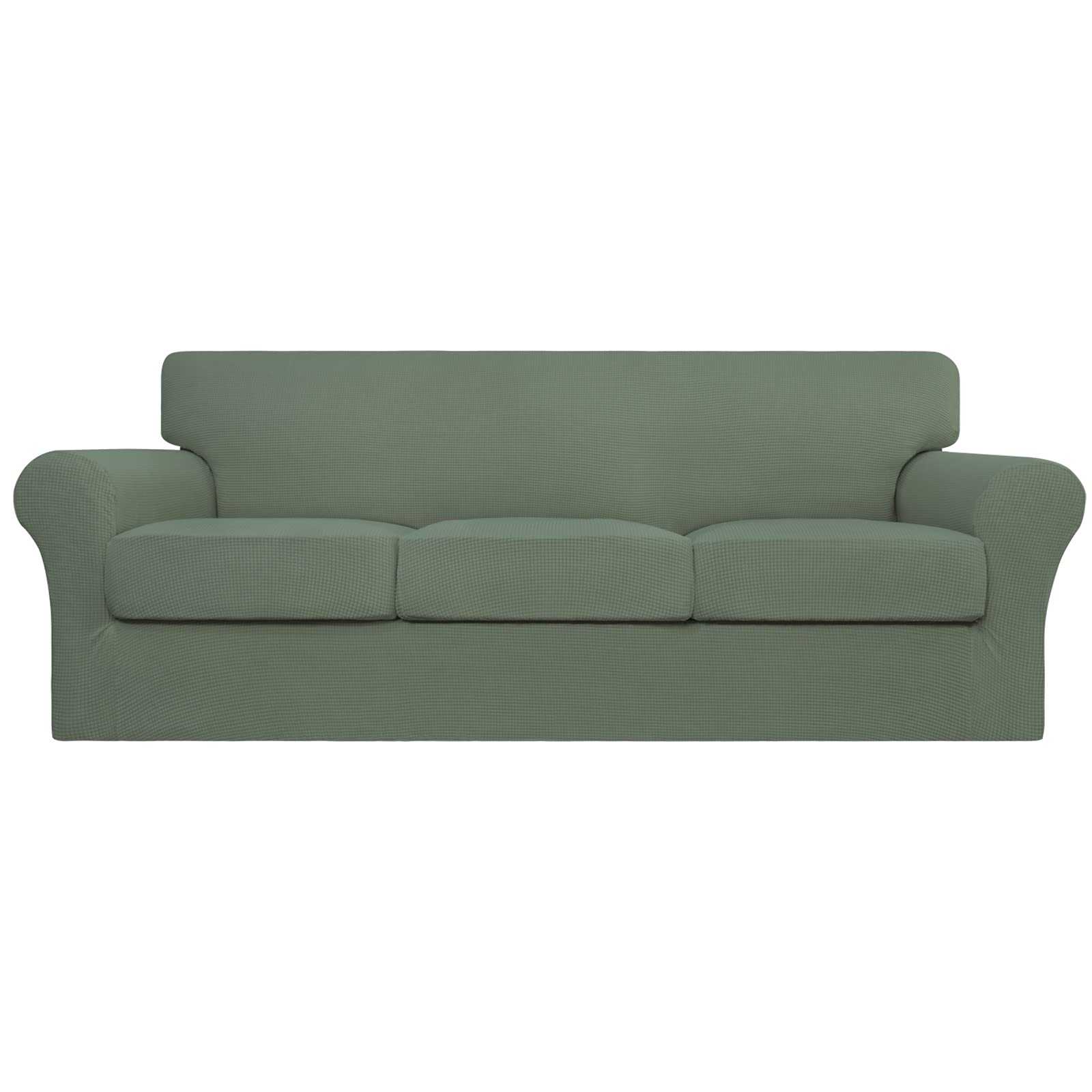 Easy-Going Stretch-Couchbezug für Hunde, waschbar, Sofa-Schonbezug für 3 Separate Kissen, Couch, Spandex, Jacquard-Stoff, elastischer Möbelschutz für Haustiere, Kinder (Graugrün, Sofa)