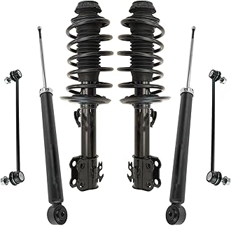 TRQ Front and Rear Suspension Kit Complete Strut & Coil Spring Assembly Shock Absorber Sway Bar Stabilizer Link Compatible with 2012-2018 Toyota Prius C