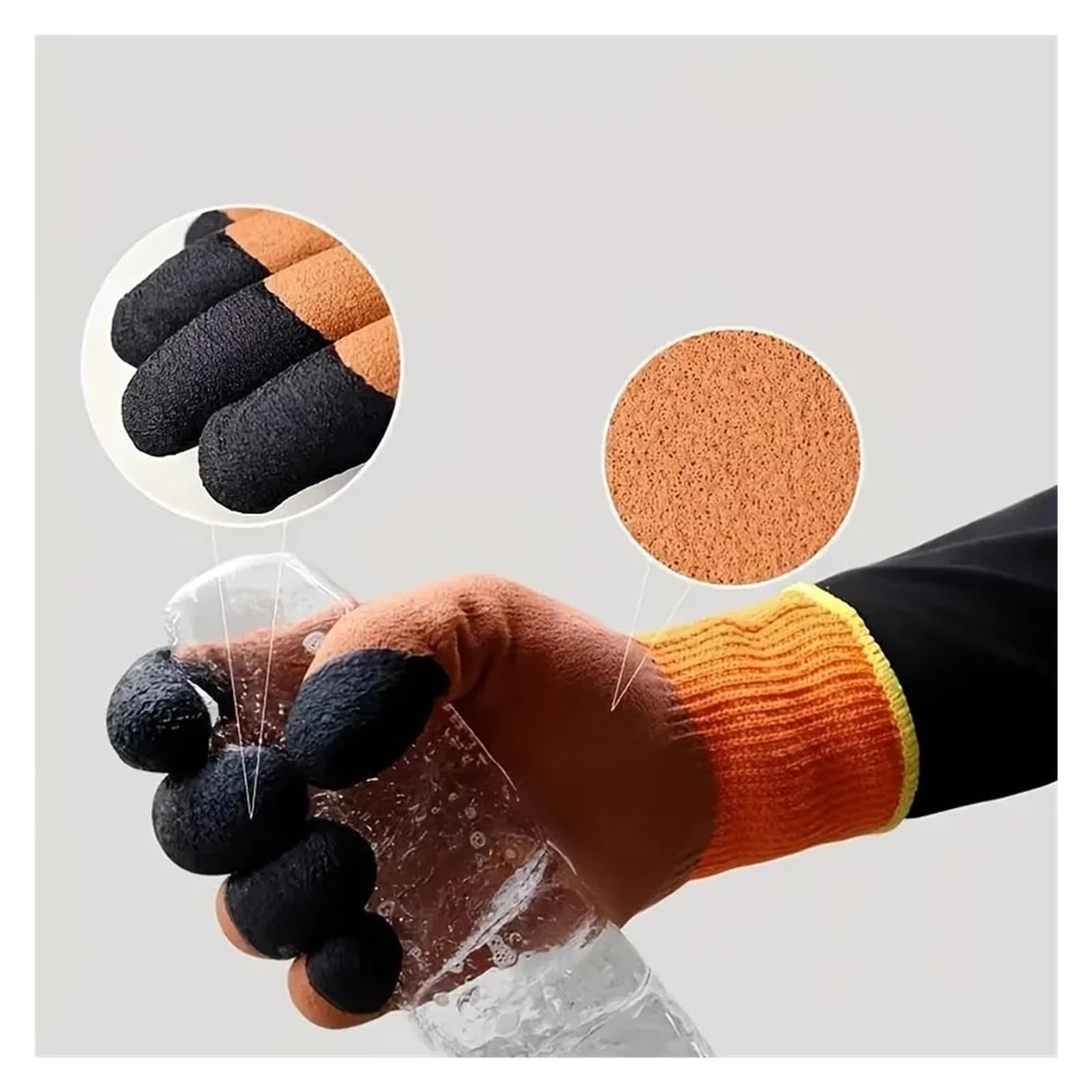 Générique 10 paires de gants travail d'hiver imperméables, en nylon, adaptés à l'extérieur par temps froid