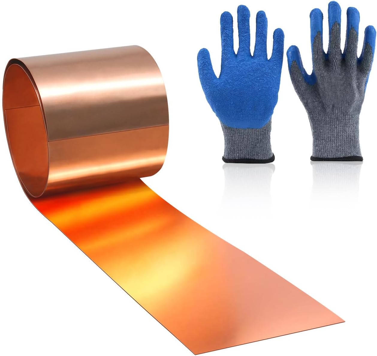 Copper Sheet Roll, 3500x100x0.3mm Copper Flashing Roll, 30 Gauge Thick Pure Copper Plate & Strip for Roofing, DIY Projects, House Repair, Crafts and Metal Working