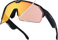 Vista 1 de CHAMELO Music Shield Smart Audio Gafas de Sol Inteligentes – Montura Negra Mate, Lentes Fire Gafas Bluetooth de Oído Abierto para Hombres