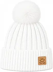 Touca Infantil Menina de Inverno Forro Peluciado e PomPom Gorro Infantil Quentinho em Tricô Premium Meninas