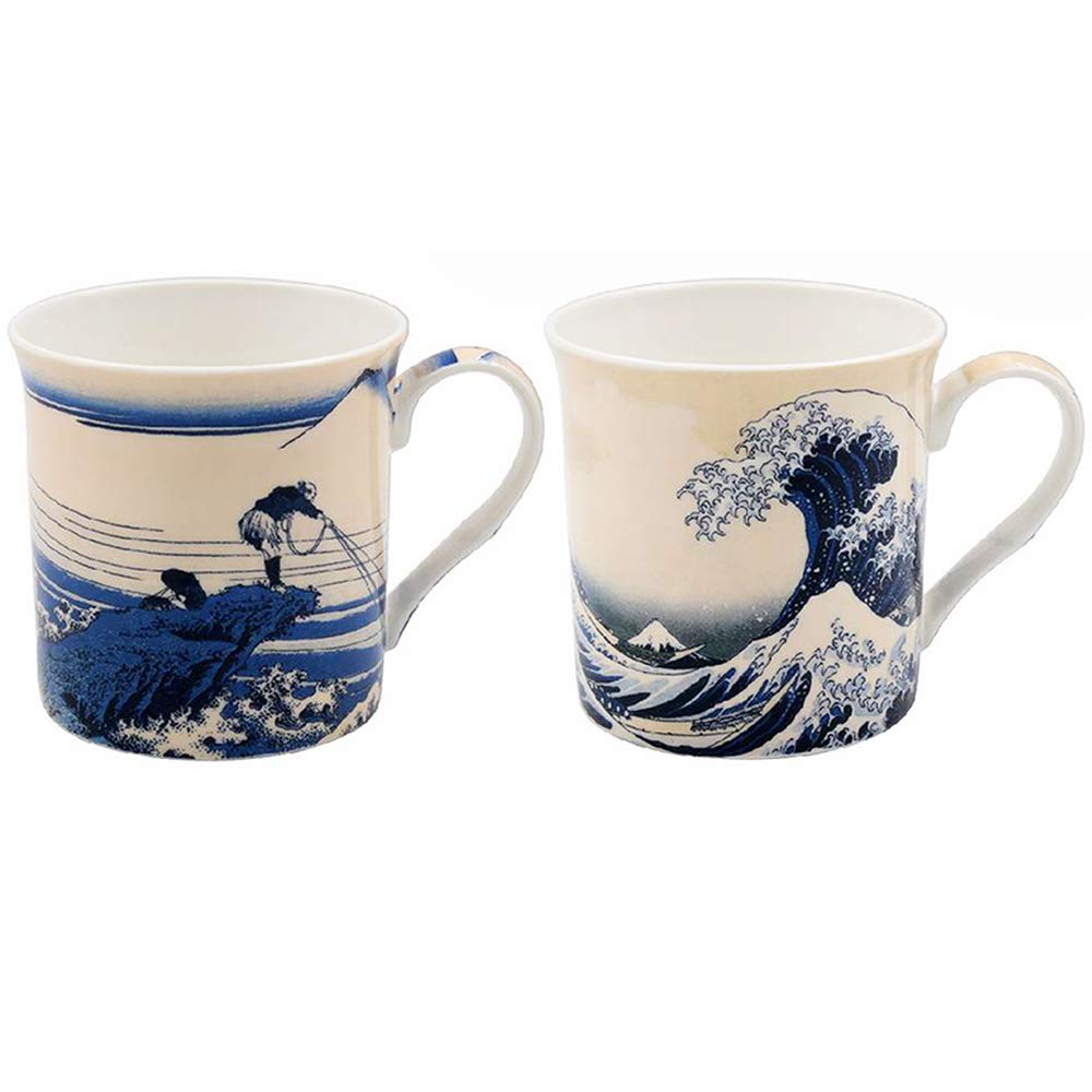 The Leonardo Collection Blue Fuji Wave Mugs Set Of 2