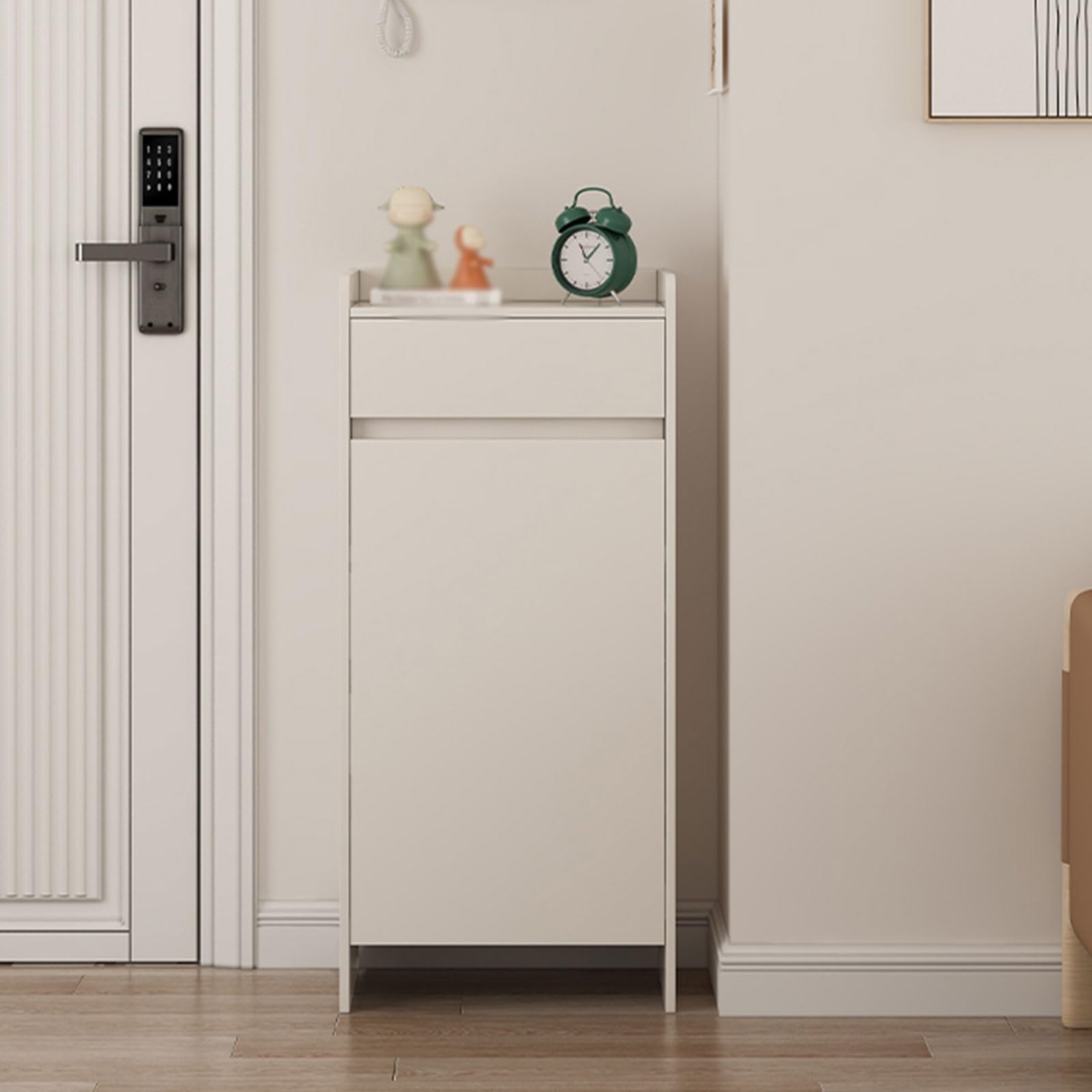 Armoire à chaussures peu encombrante en bois, colonne de rangement hauteur 110 cm autonome