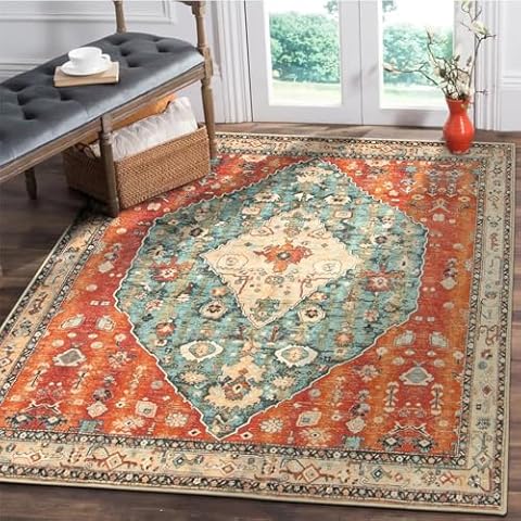 Lahome Boho Tribal Square 4x4 Area Rug Cover