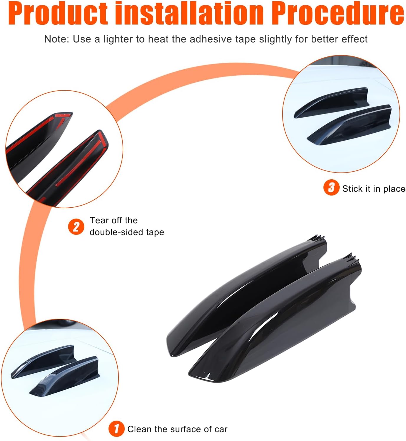 Shark Fin Antenna Cover Compatible with Land Rover Range Rover Sport/Vogue 2023 2024 2025+,ABS Car Antenna Protective Cover Accessories 2Pcs (Bright Black)