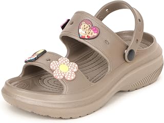 Double Strap Clogs Sandals for Women | Daily Use Slippers with Adjustable Back Strap | Comfortable Lightweight Waterproof Anti Skid Casual Flip Flops