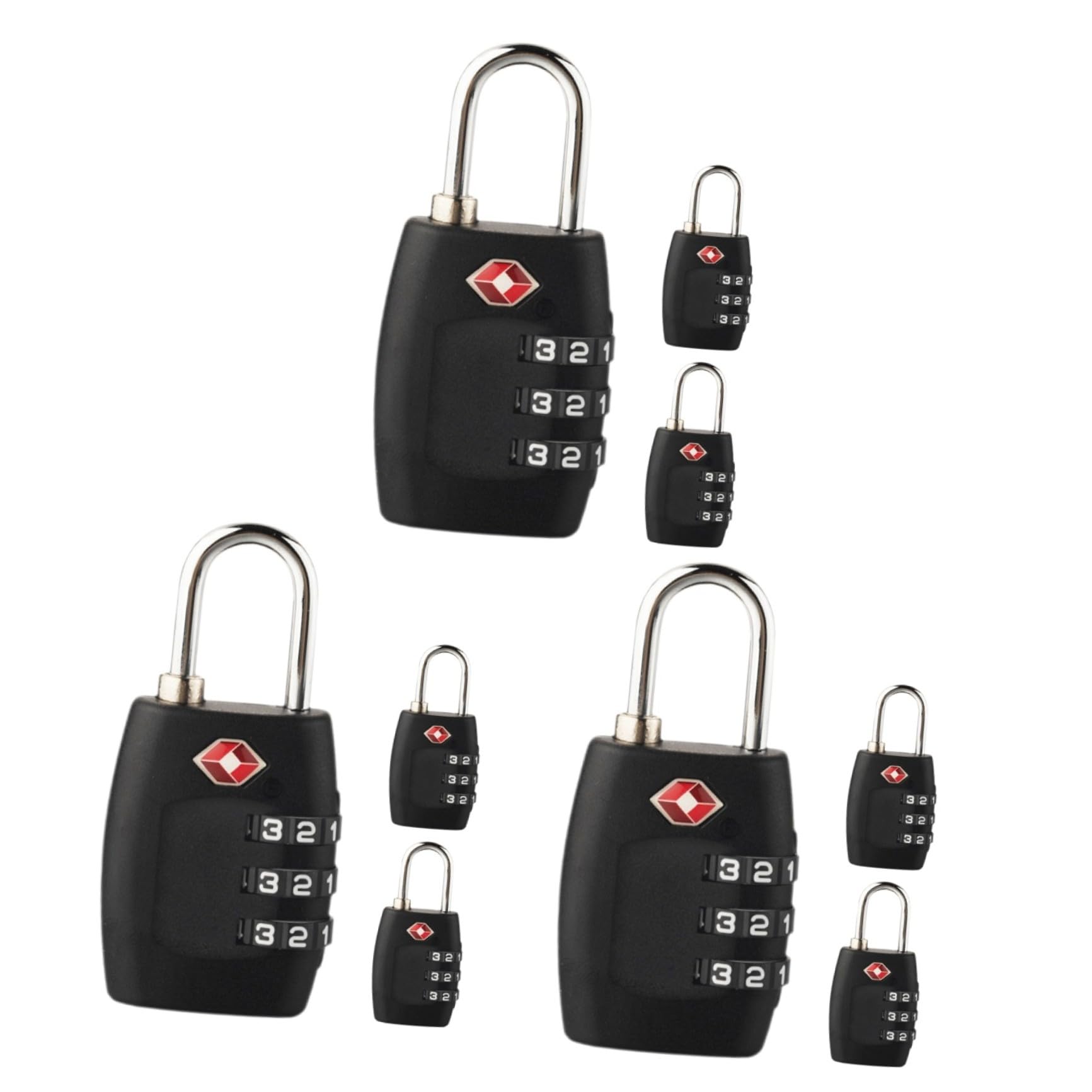 DOITOOL 3 Sätze Sicherheitsschloss Codeschloss Zahlenschloss Fall Kombinationsschloss Tragbar Schließfachschlösser Für Das Fitnessstudio Spind-schloss-kombination Stahl Black 3 Stück * 3