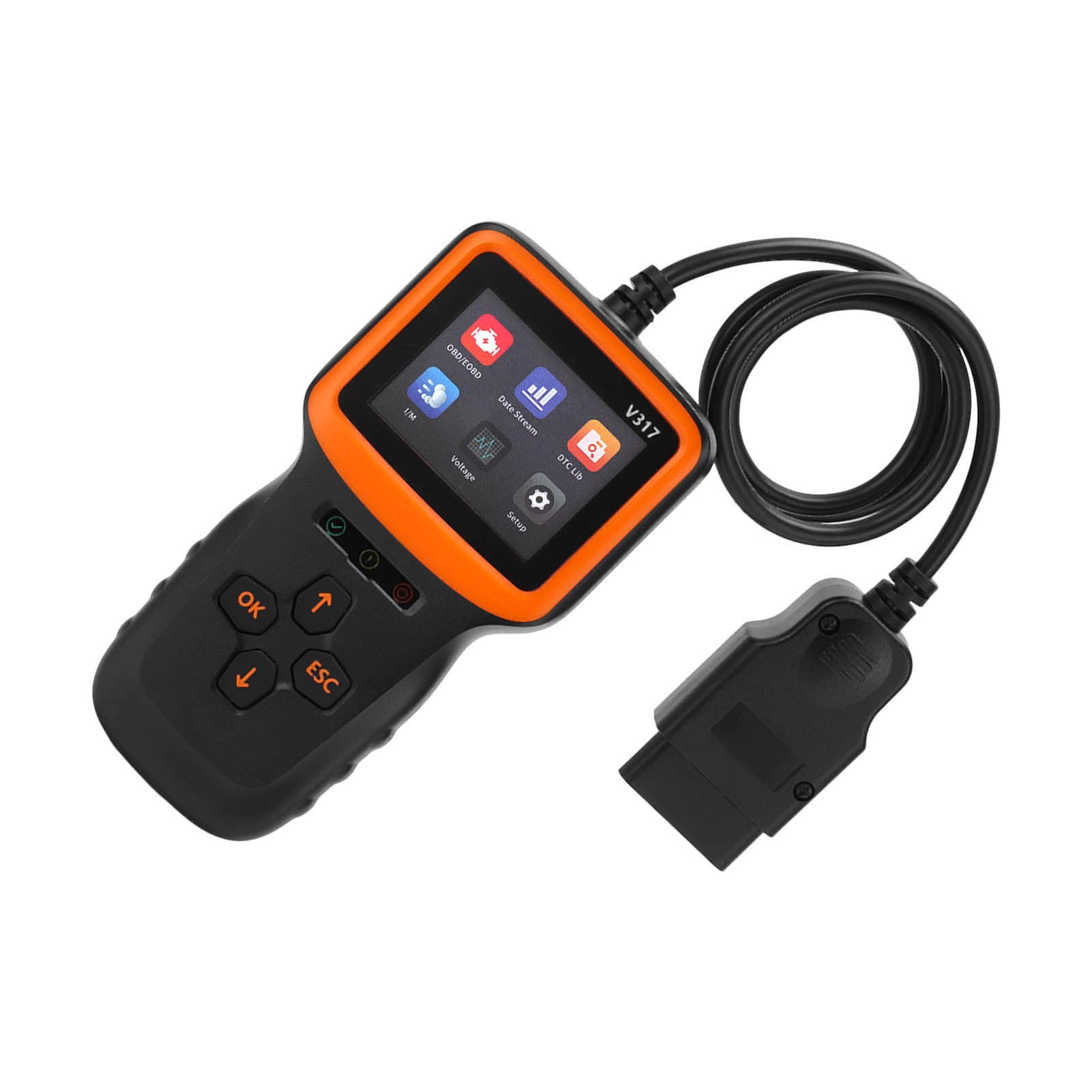 Skaner diagnostyczny XTevu obdii V317 V1.5 skaner obd2 DC9-16V wyświetlacz ABS czytnik kodów usterek narzędzie analizujące dla pojazdów skaner samochodowy obd2