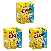 Oro Ciok Pocket, Mini Biscotti Ripieni di Gustosa Crema di Cioccolato al Latte, Merenda Semplice e Golosa, Fonte Naturale di Fibre, Senza Coloranti e Conservanti, 140g (4 monoporzioni da 40g)