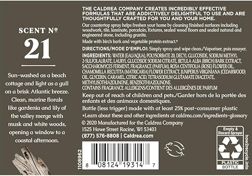 Miniatura 2 de Caldrea Multi-Surface - Limpiador en aerosol para encimeras, fabricado con extracto de proteína vegetal, aroma de agave en flor de pera, 16 onzas