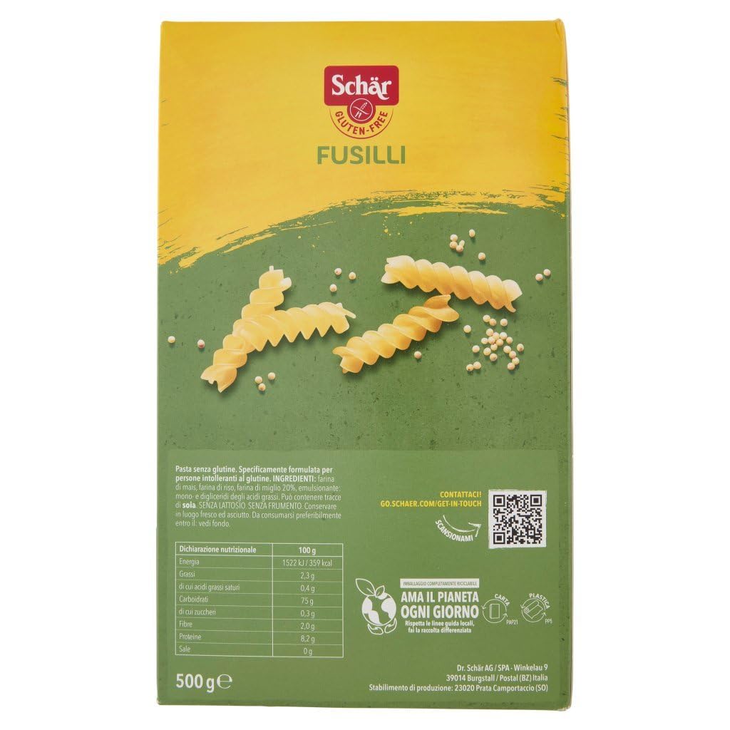 Italian Gourmet SCHÄR Italian Gourmet Senza Glutine Fusilli pasta 20 x 500g