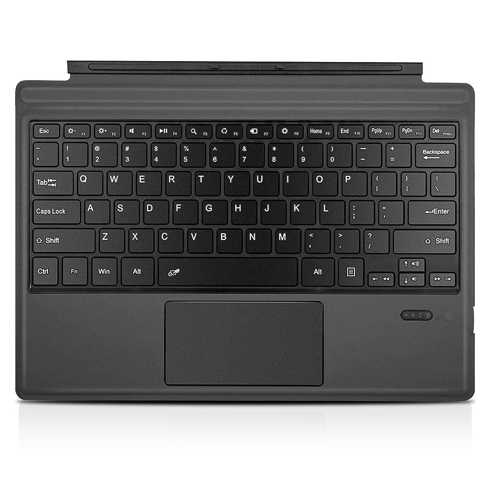 Tomsenn Surface Pro 6 / Surface Pro 5 (Pro 2017) / Pro 4 / Pro 3 Type Cover, Lightweight Slim Wireless Bluetooth Keyboard Two Button Trackpad Built-in Rechargeable Battery, Gray
