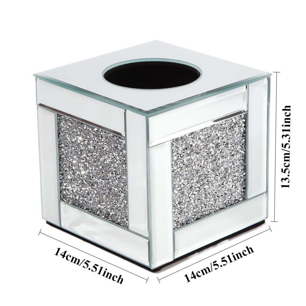 Caja De Pañuelos Cristal Artesanía Adornos Organizador Mesa Café Escritorio Simple (Rectangular A)