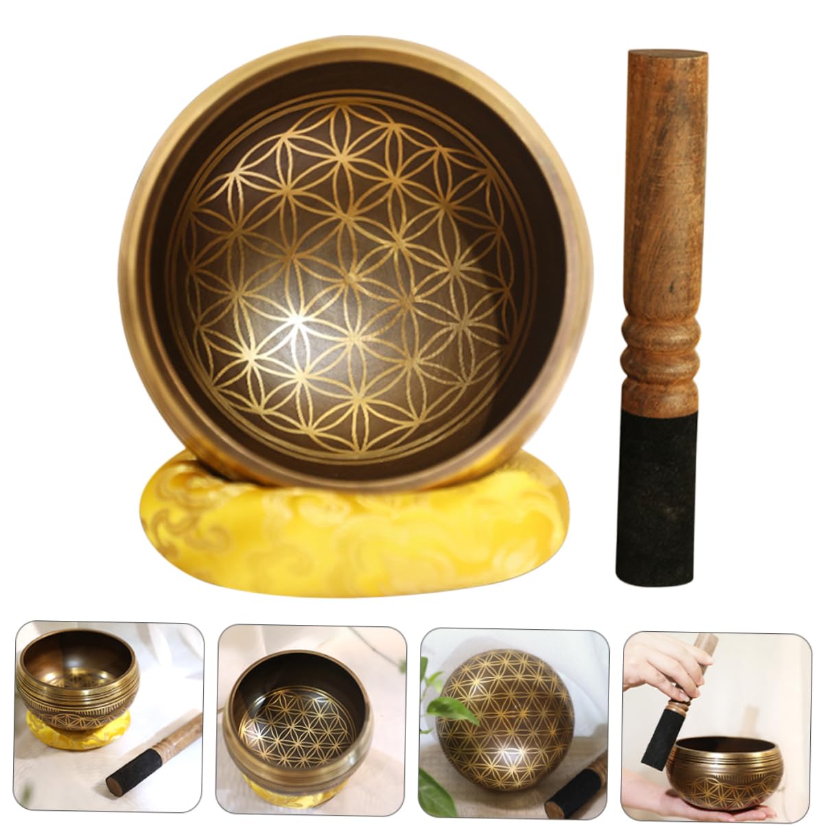 VICASKY 1set Ciotola Meditazione e Base Strumento Guarigione Per Yoga e Relax Domestici e