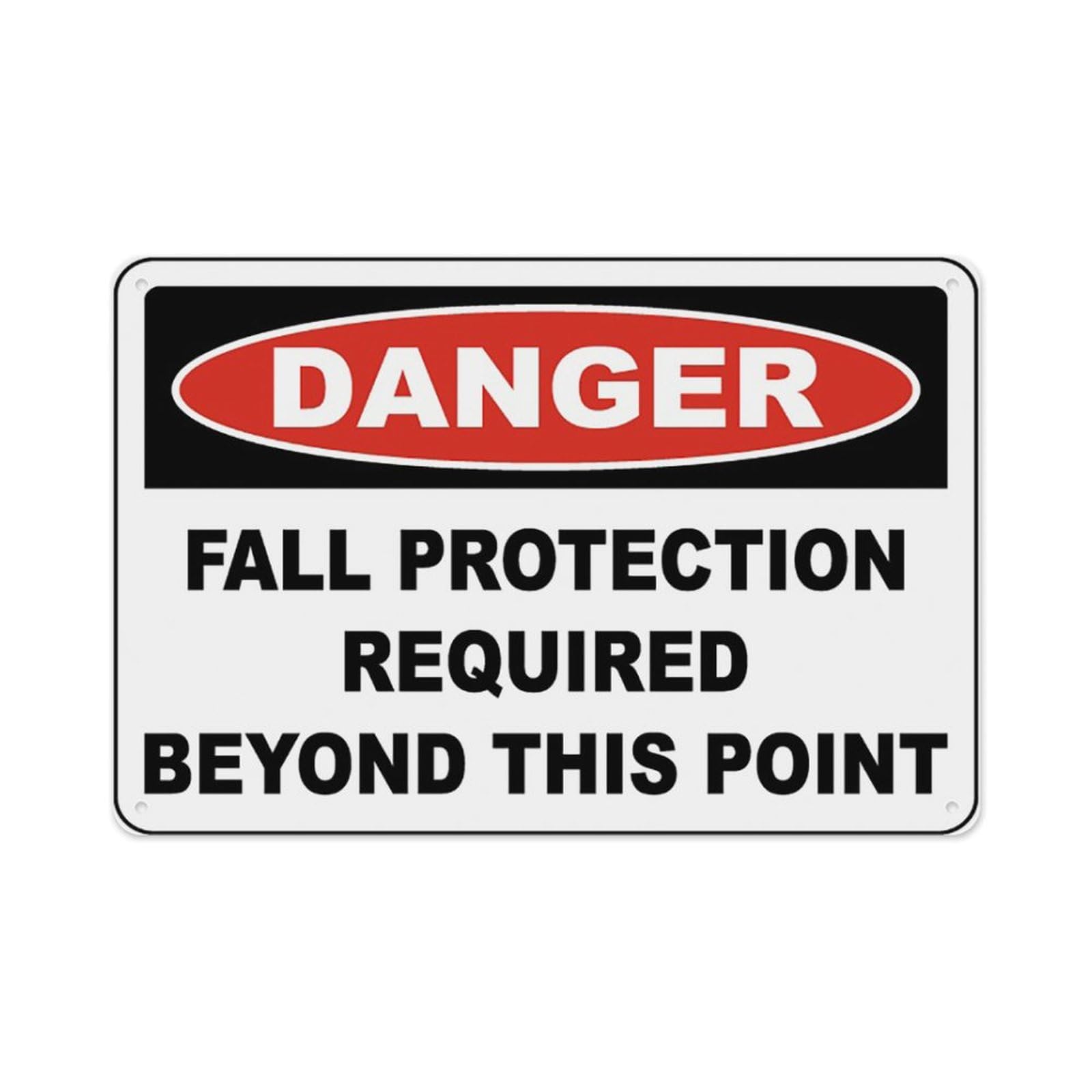 Peiyeety A01 Fall Protection Required Ppe Sign Aluminum Tin Warning Signs For Home Outdoor Garden 12X16 Inches