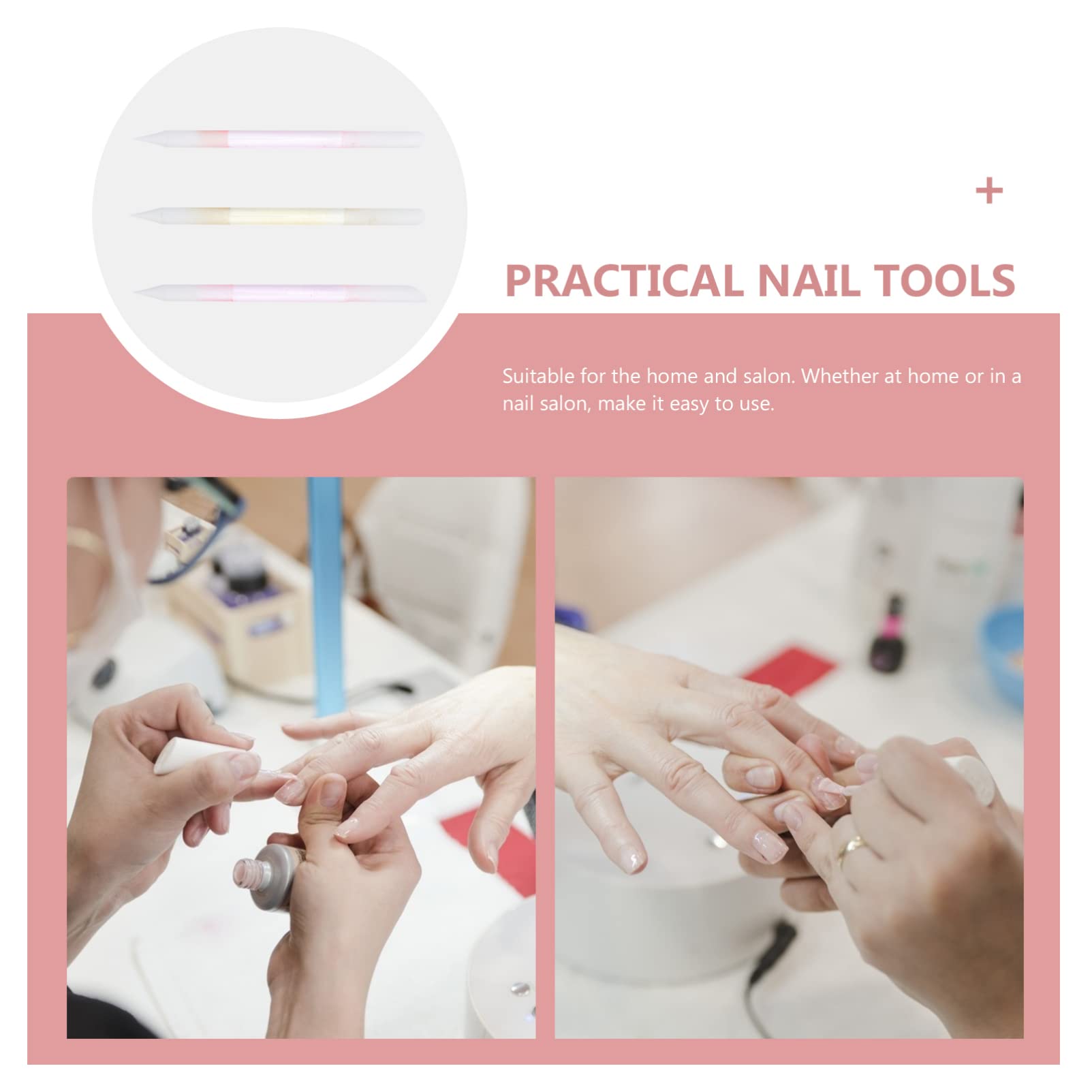 Healvian 4 Sets Glasnagel-maniküre-set Nagelkunstwerkzeuge Für Den Heimgebrauch Tragbares Nagelfeilen-set 3 Stück X 4