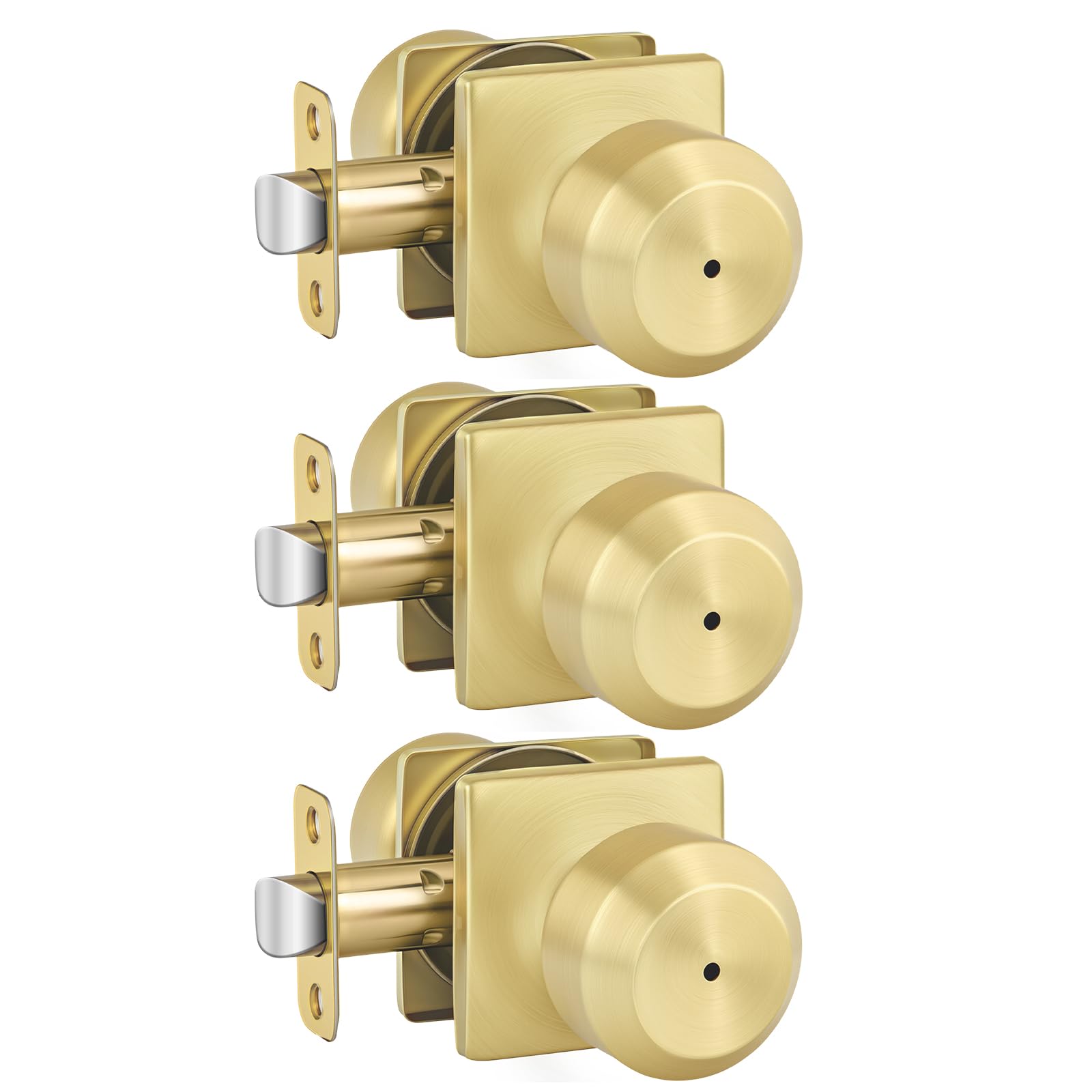 Haidms Matte Black Passage Door Knobs - 6 Pack -18