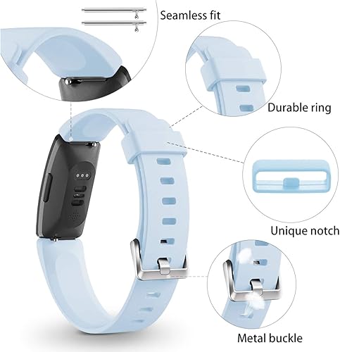 Miniatura 4 de Wepro Bandas de repuesto compatibles con Fitbit Inspire HRInspireInspire 2Ace 2 Fitness Tracker para mujeres y hombres, paquete de 3, pequeño, grande