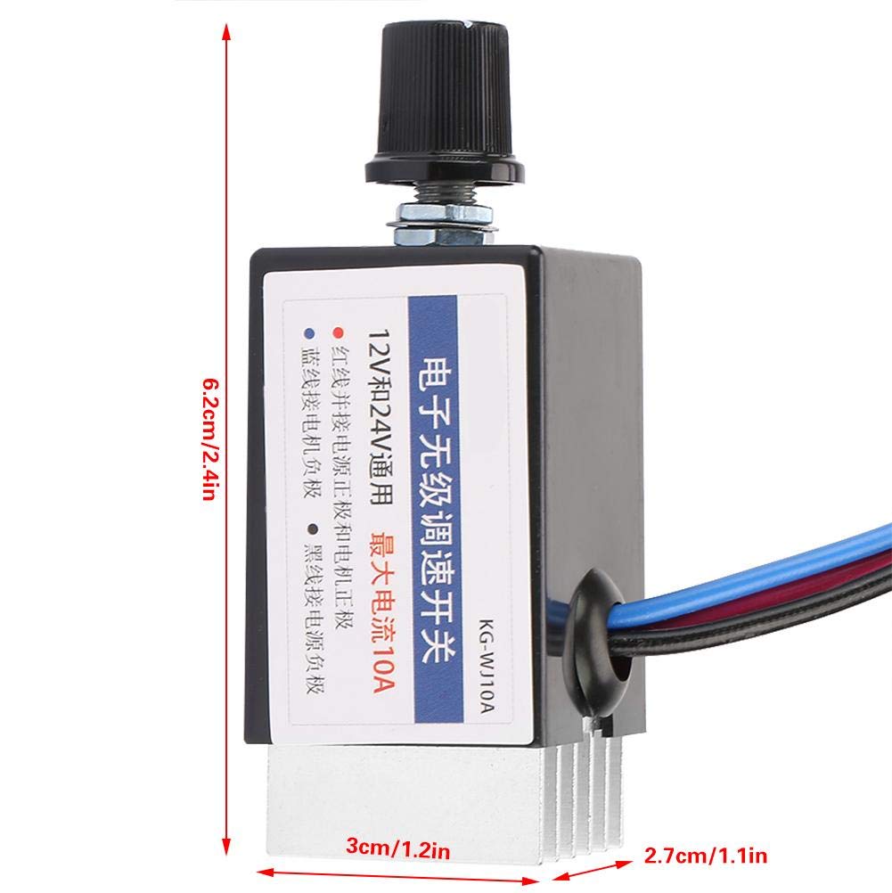 Regolatore di Velocità del Motore Universale DC 12V/24V Interruttore Controllo Continuo