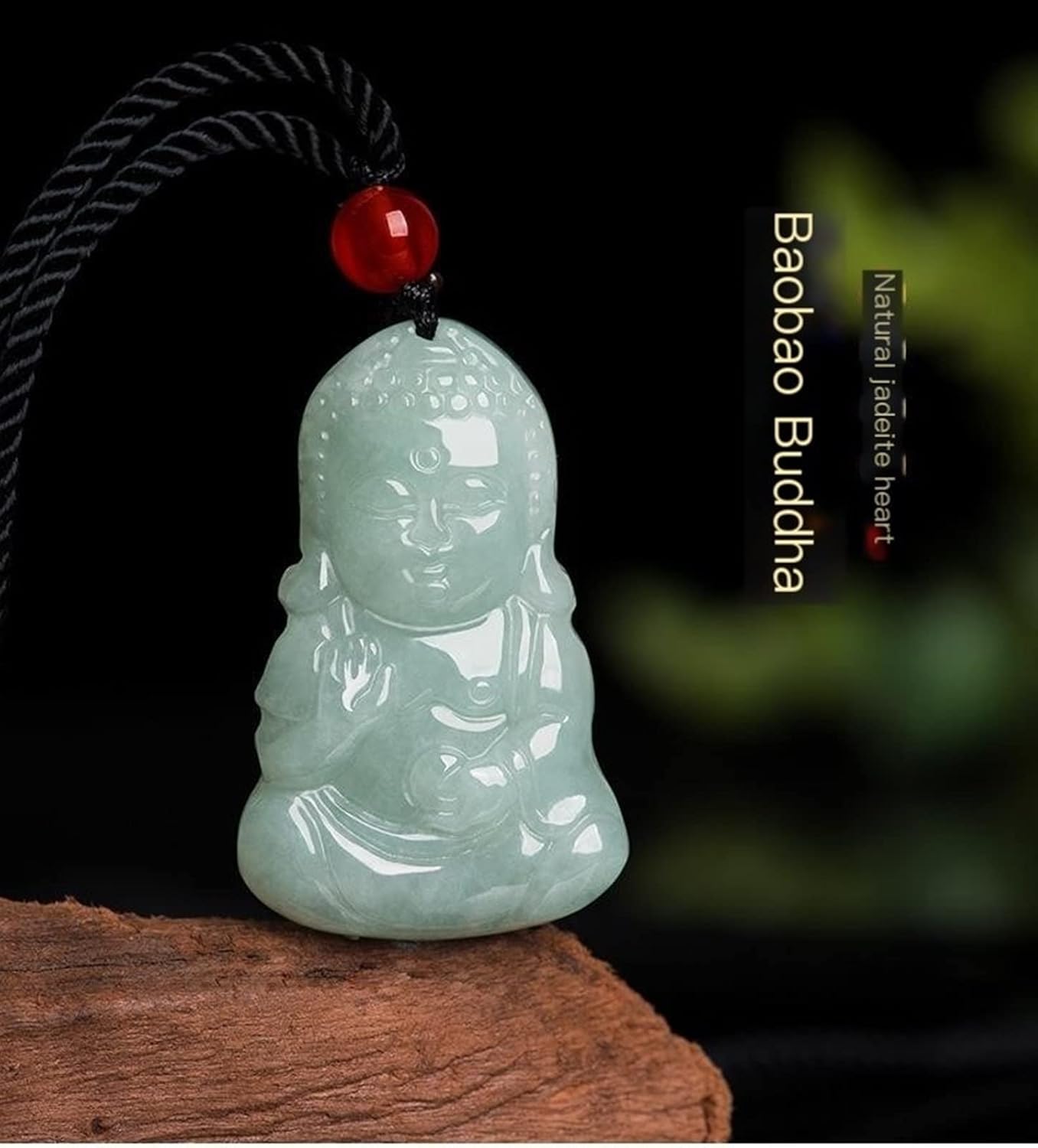 Jade pendant necklace,Jade necklace, Feng Shui Jade Necklace Natural Emerald Baby Buddha Pendant Jade Pendant Strong Amulets Attract Wealth Good Luck Protect Health