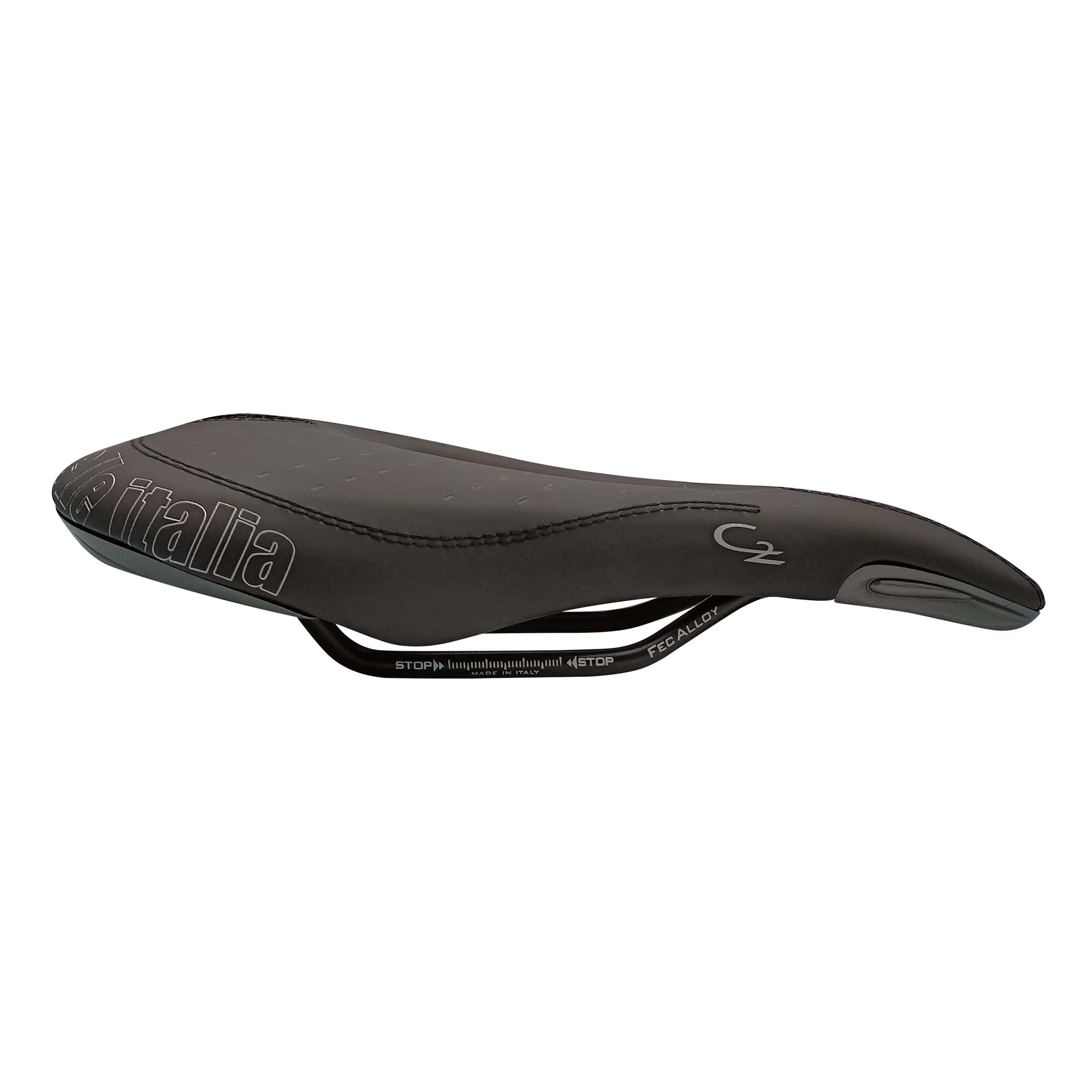 Selle Italia C2 Gel Flow Racing - Selle Vélo Étroit Gel Souple, Anti-Vibration, Rail Alliage Fec, Hydrofuge - Taille S2, Noir