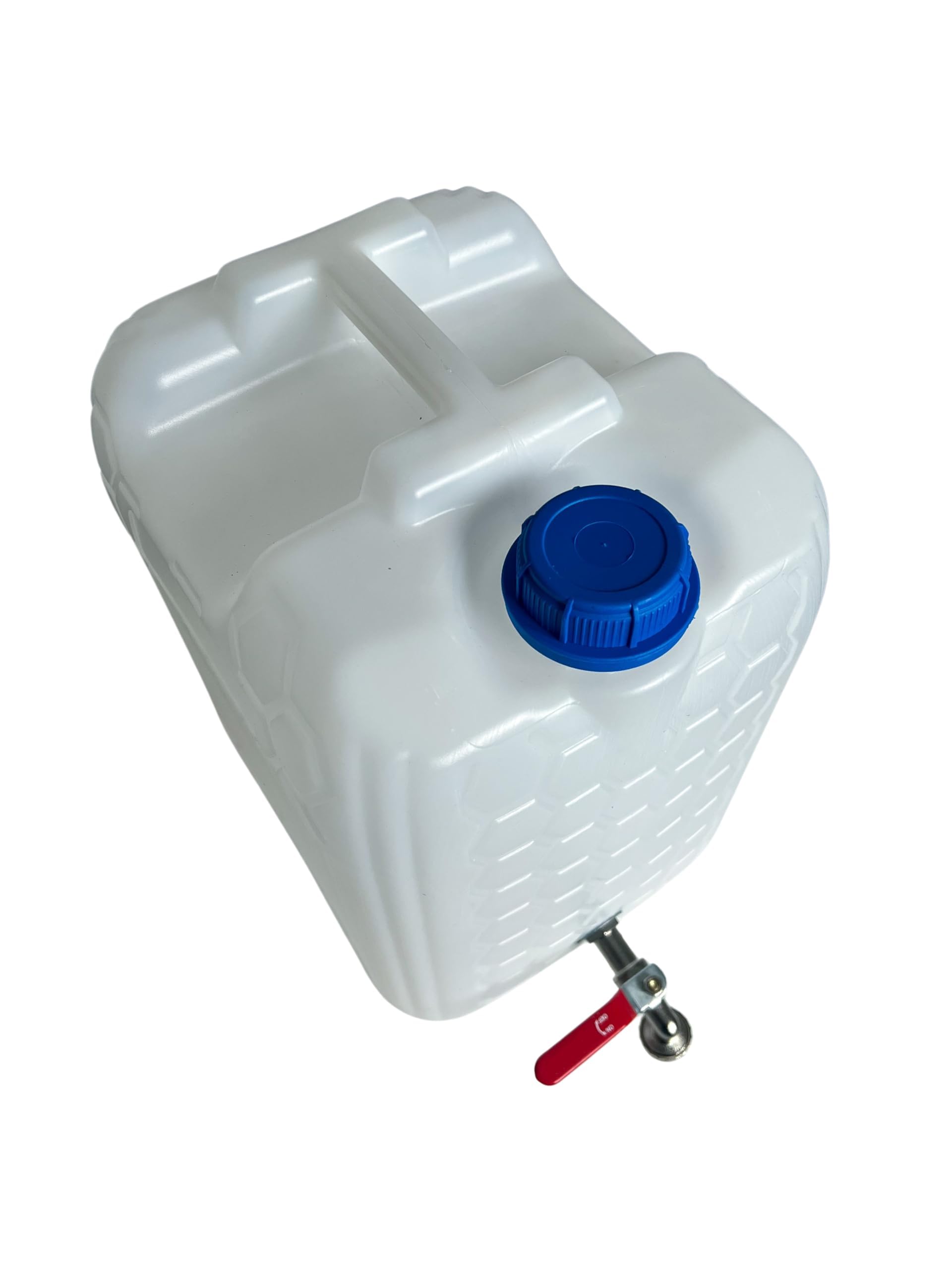 Wasserkanister mit Hahn, Trinkwasser Kanister mit Zapfhahn 1/2'' Gewinde Verzinkt, Wassertank BPA-frei, Wasserbehälter mit Schraubdeckel, Perfekt für Camping